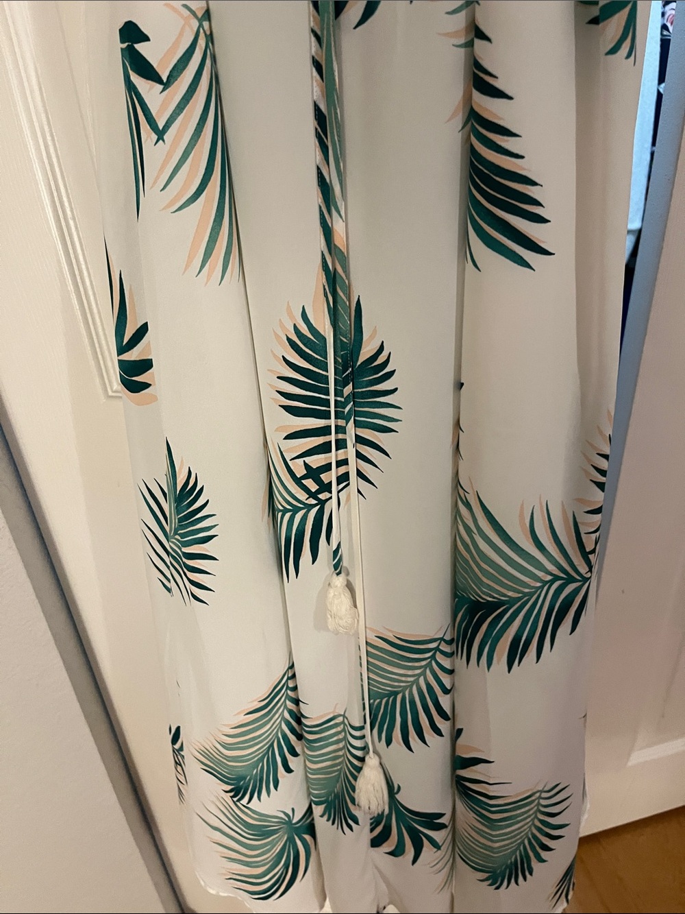 Forever 21 White Maxi Dress with Green Palm Print - Picture 13 of 16